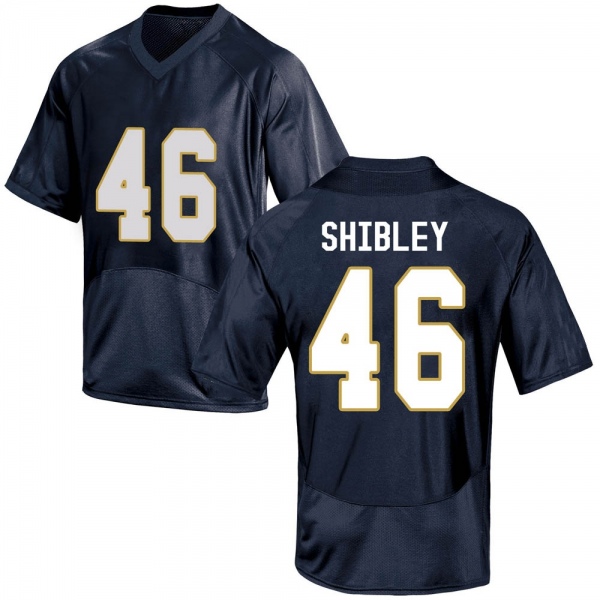 Adam Shibley Notre Dame Fighting Irish NCAA Men's #46 Navy Blue Replica College Stitched Football Jersey QHJ2855BT